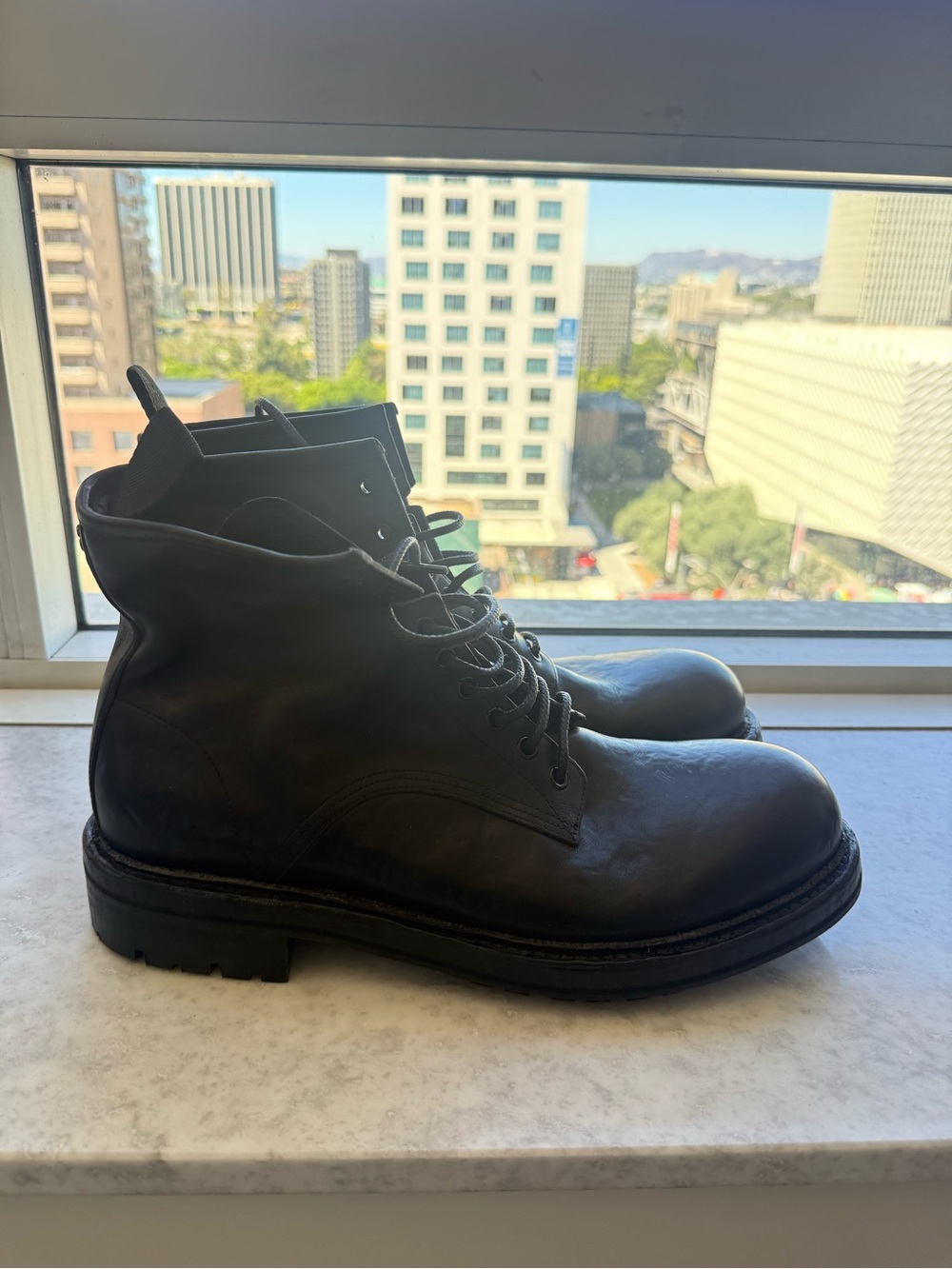 Dolce & Gabbana Men's Black Leather Lace-Up Boots